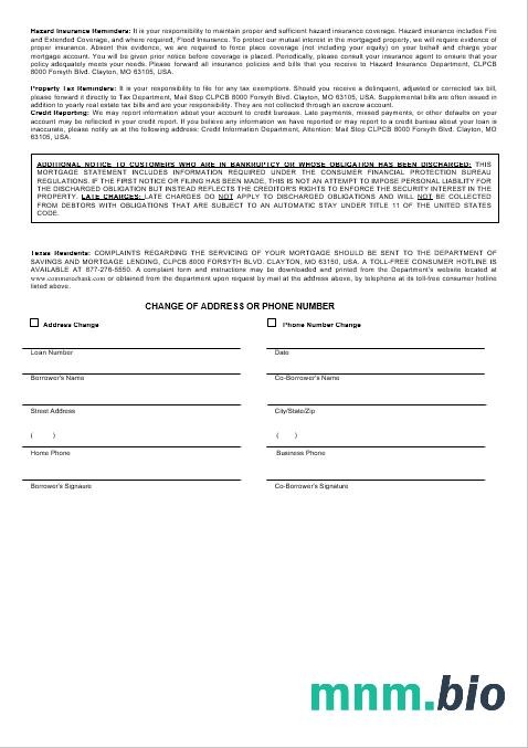 USA Commerce Bank wyciąg z kredytu hipotecznego w formatach Word i PDF 3